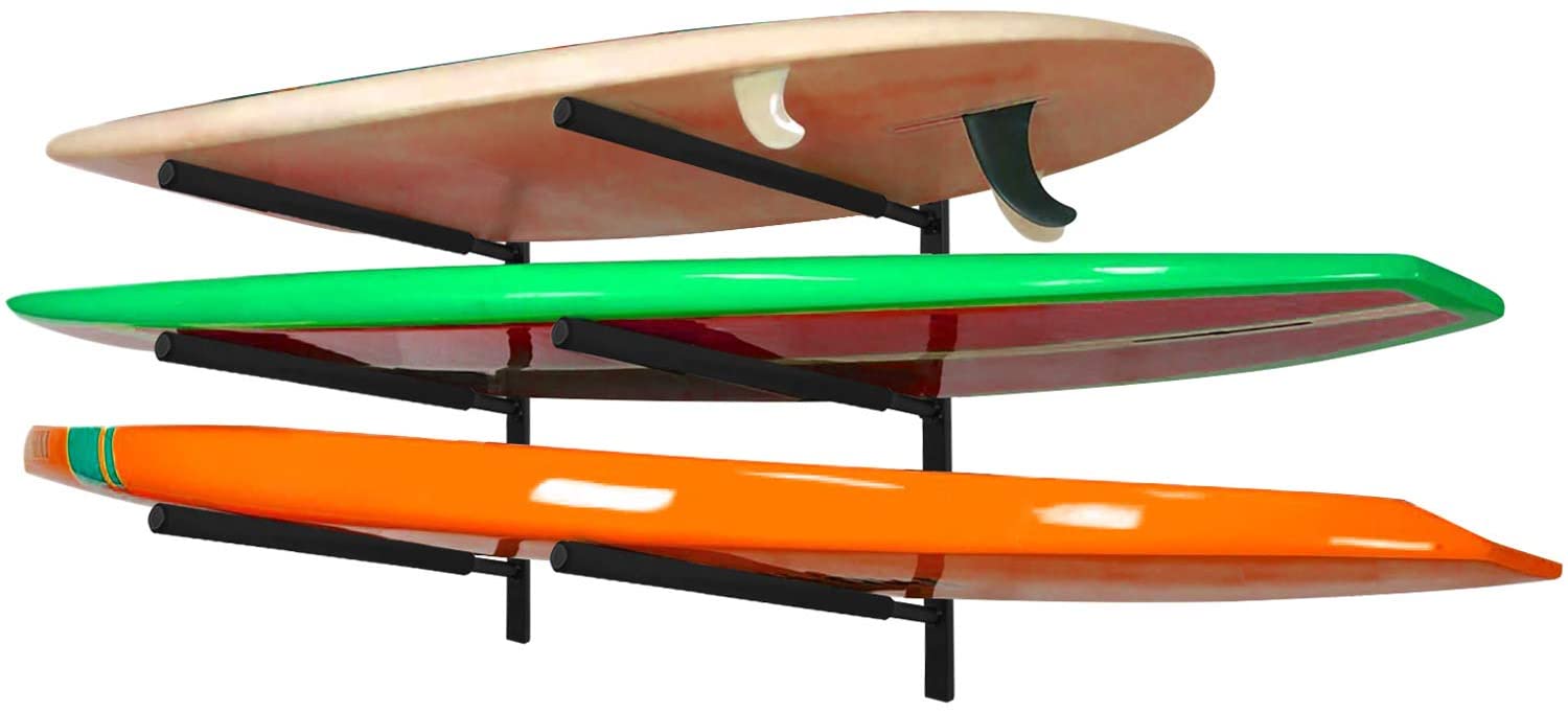 thumbnail image 2 of Extreme Max Minimalist Wall-Mount SUP Paddleboard Rack - Display Mount For Surfboards, Snowboards 2 of 14